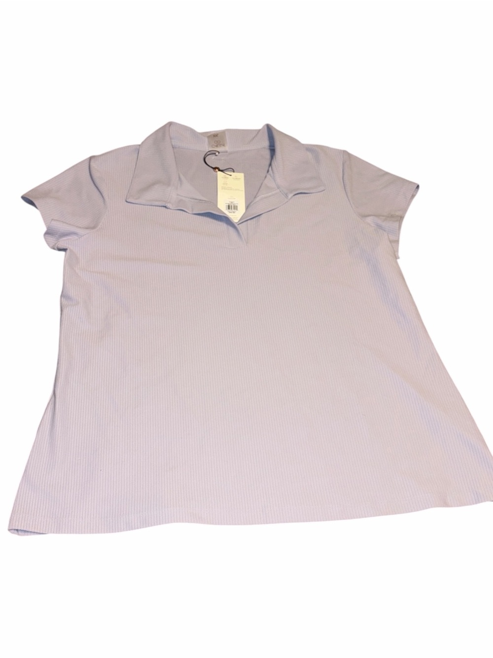 CALIA Golf by Carrie Underwood Light Lavender Ribbed V‑Neck Polo Tee